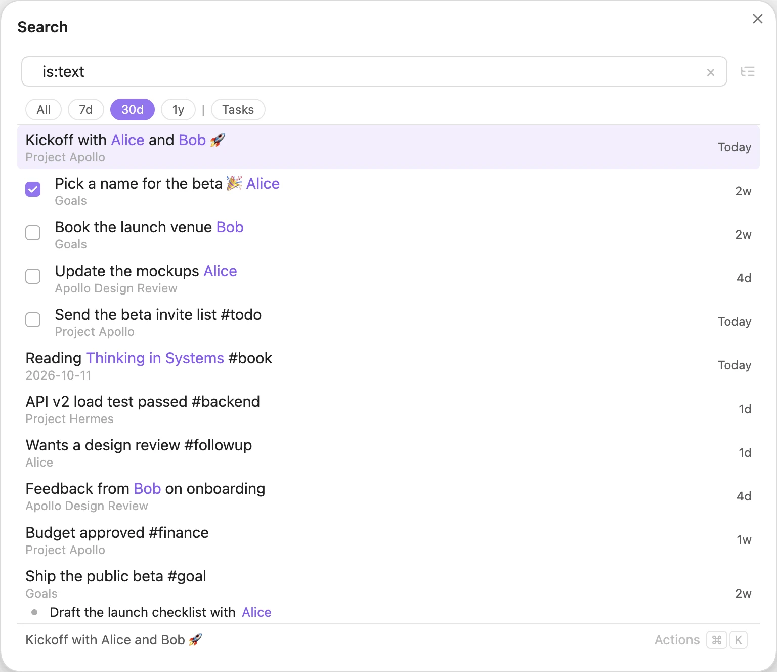 The timeline for is:text over 30 days